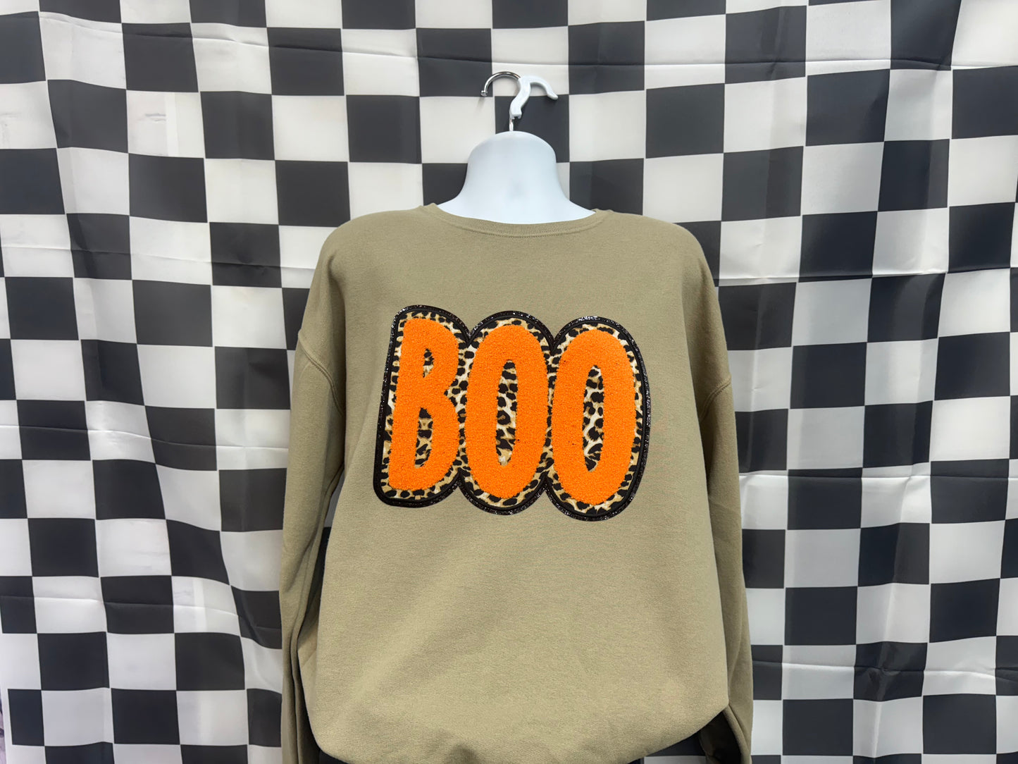 "BOO" Chenille Patch Sweatshirt
