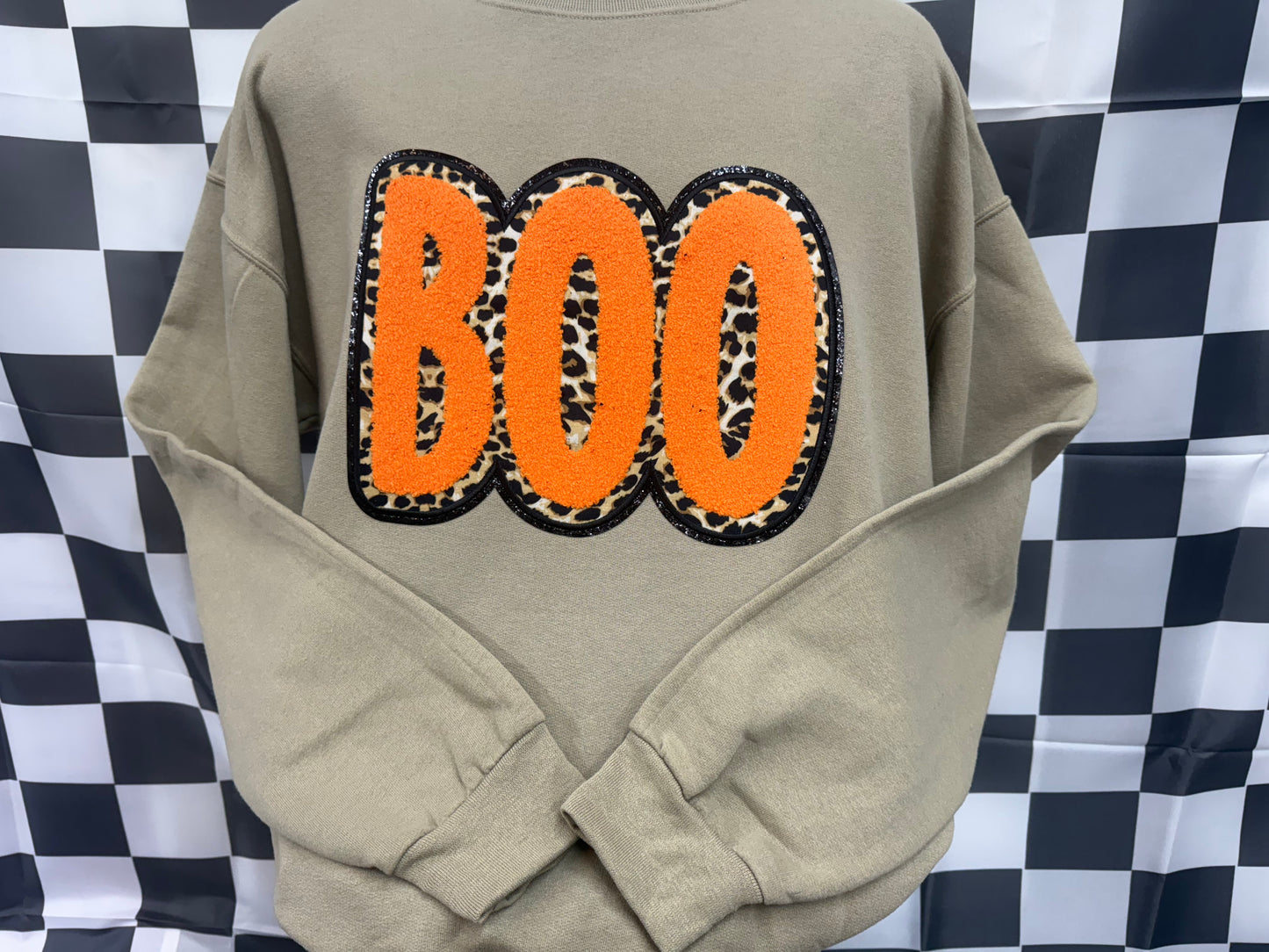 "BOO" Chenille Patch Sweatshirt
