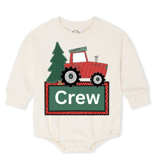Personalized Christmas Tractor Romper
